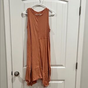 Orange patchwork mini dress